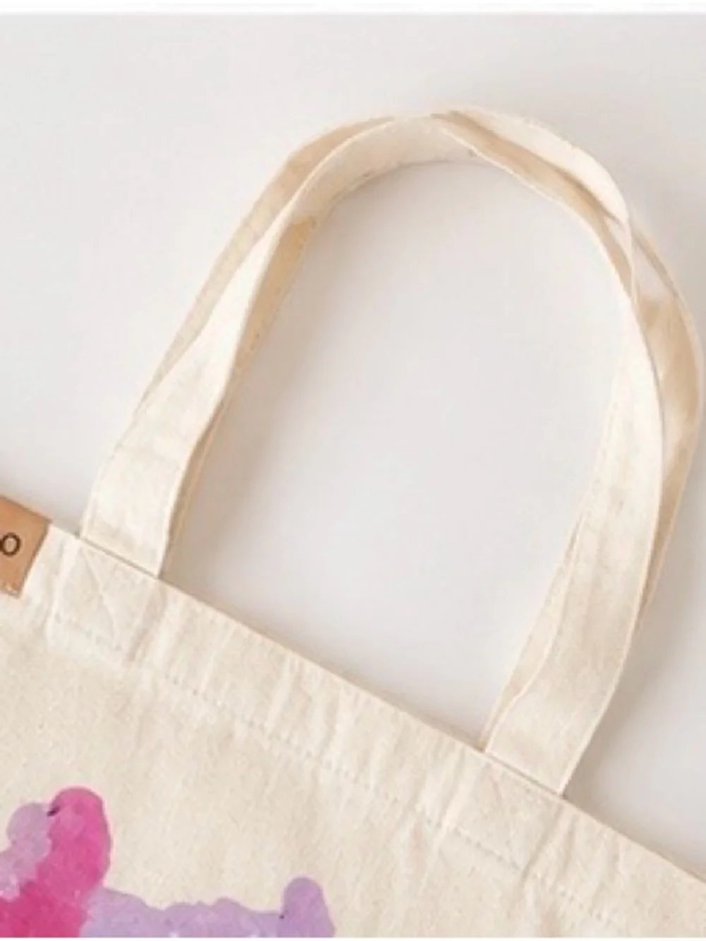 Canvas Tote Bag with Pink & Purple Music Design